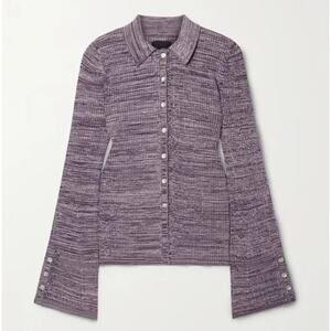 LE ORE Rimini Cardigan Sweater Chocolate Mink Marl Purple Sz S {3Q23}